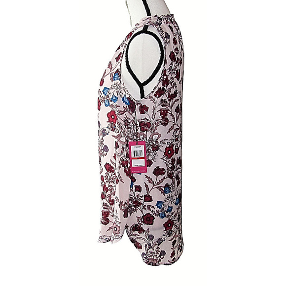 Vince Camuto Gathered Floral Sleeveless Blouse - Picture 4 of 8